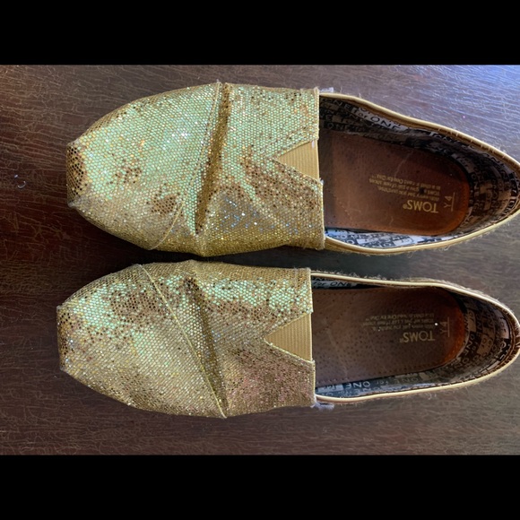 gold glitter kids shoes